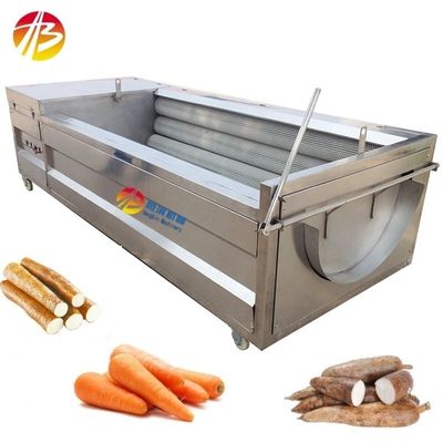 180 KG Capacidad máquina de pelar el jengibre cepillo de rodillo zanahoria yuca yuca pelador de lavado
