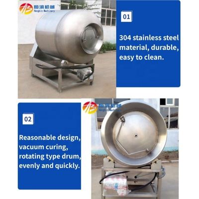 Tumbler de vacío industrial de pollo, carne y pescado con potencia de bomba de 0.75KW