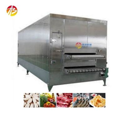 Máquina de congelación por túnel de 500 kg de capacidad para congelación rápida de pescado camarón frutas y verduras