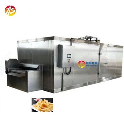 Máquina de congelación rápida Fries congelador de túnel con alta productividad y SUS 304 IQF